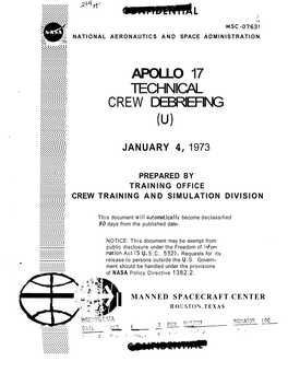 Apollo 17 Technical Crew Debriefing