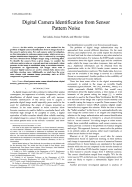 Digital Camera Identification from Sensor Pattern Noise