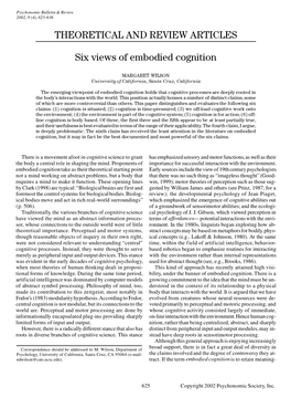 Six Views of Embodied Cognition