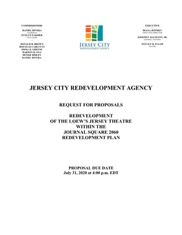 Issued This Request for Proposals (“RFP”) for the Project in Accordance with the Local Redevelopment and Housing Law, N.J.S.A
