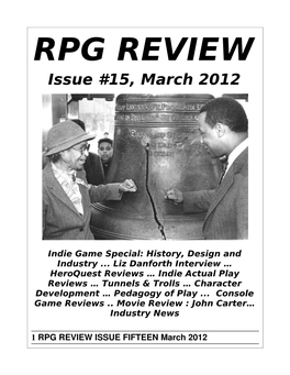 RPG Review, Issue 15, March 2012