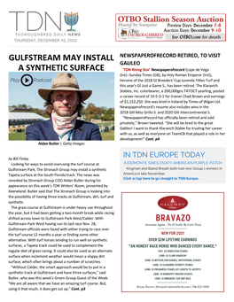 Gulfstream May Install a Synthetic Surface (Cont