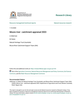 Moore River : Catchment Appraisal 2003