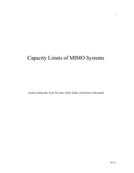 Capacity Limits of MIMO Systems