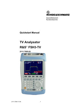 TV Analysator R&S® FSH3-TV