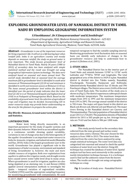 Exploring Groundwater Level of Namakkal District in Tamil