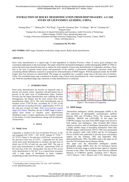 Extraction of Rocky Desertification from Disp Imagery: a Case Study of Liupanshui, Guizhou, China