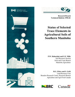 Status of Selected Trace Elements in Agricultural Soils of Southern Manitoba