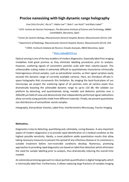 Precise Nanosizing with High Dynamic Range Holography