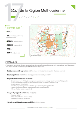 Scot De La Région Mulhousienne CHIFFRES CLÉS • 1 EPCI