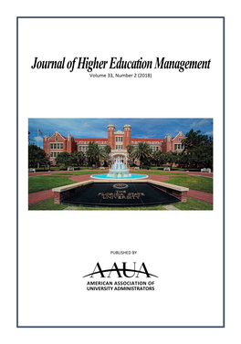 Journal of Higher Education Management Volume 33, Number 2 (2018)