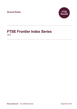 FTSE Frontier Index Series Rules