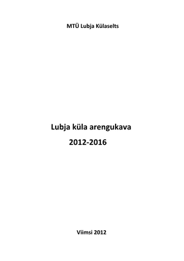 Lubja Küla Arengukava 2012-2016