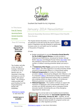 January 2014 Newsletter