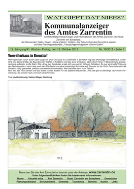 Kommunalanzeiger Des Amtes Zarrentin