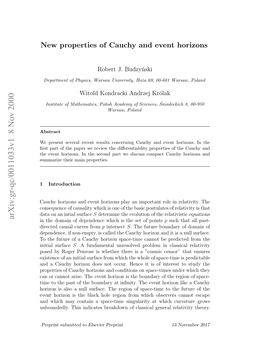 New Properties of Cauchy and Event Horizons
