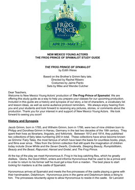 The Frog Prince of Spamalot Teacher's Guide