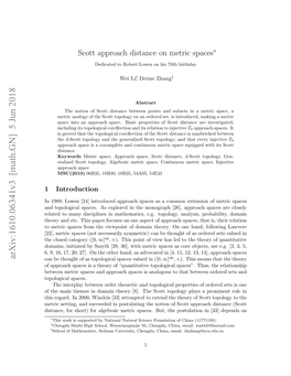 Scott Approach Distance on Metric Spaces