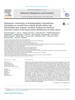 Phylogenetic Relationships of Acheilognathidae