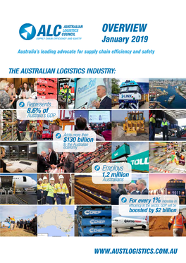 OVERVIEW January 2019 Australia’S Leading Advocate for Supply Chain Efficiency and Safety