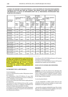 Journal Officiel De La Republique Du Mali 1488