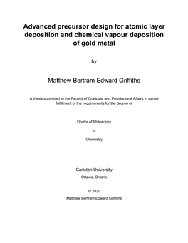 Advanced Precursor Design for Atomic Layer Deposition and Chemical Vapour Deposition of Gold Metal