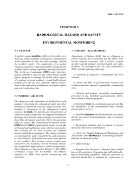 Chapter 5 RADIOLOGICAL HAZARD and SAFETY ENVIRONMENTAL