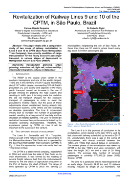 Revitalization of Railway Lines 9 and 10 of the CPTM, in São Paulo, Brazil