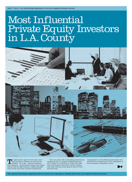 Most Influential Private Equity Investors in L.A. County