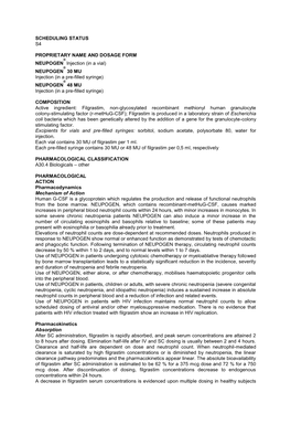 NEUPOGEN 30 MU Injection (In a Pre-Filled Syringe) ® NEUPOGEN 48 MU Injection (In a Pre-Filled Syringe)