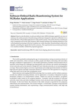 Software-Defined Radio Beamforming System for 5G/Radar Applications