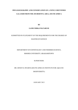 CHAPTER 2: Historical Abiotic Events Or Human-Aided Dispersal: Clarifying the Evolutionary History of a Newly Identified Galaxiid