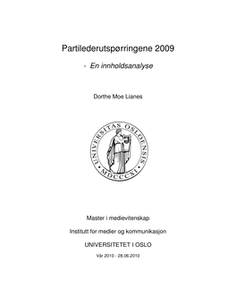 Partilederutspørringene 2009