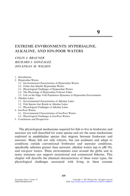 Euryhaline Fishes: Volume 32 Copyright R 2013 Elsevier Inc