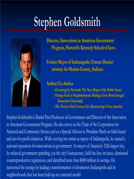 Stephen Goldsmithgoldsmith