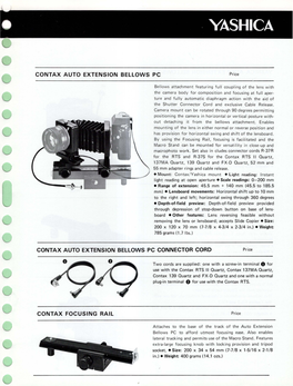 CONTAX AUTO EXTENSION BELLOWS PC Pr Ice