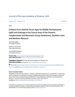 Evidence from Detrital Zircon Ages for Middle Pennsylvanian Uplift And