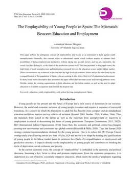 The Employability of Young People in Spain: the Mismatch Between Education and Employment
