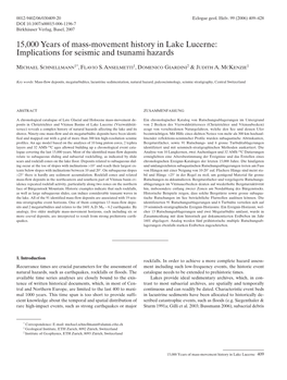 15,000 Years of Mass-Movement History in Lake Lucerne: Implications for Seismic and Tsunami Hazards