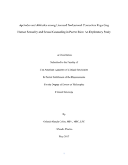 Aptitudes and Attitudes Among Licensed Professional Counselors Regarding