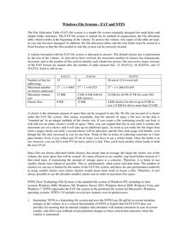 File Systems - FAT and NTFS