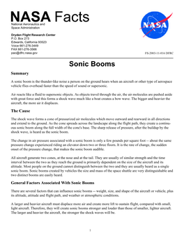 Sonic Booms Summary