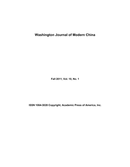 Washington Journal of Modern China