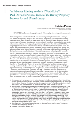 “A Fabulous Painting in Which I Would Live”1 Paul Delvaux's Pictorial Poetic of the Railway Periphery Between Art and Urba