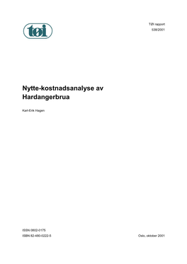 Nytte-Kostnadsanalyse Av Hardangerbrua