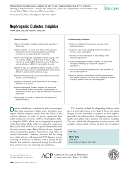 Nephrogenic Diabetes Insipidus Jeff M