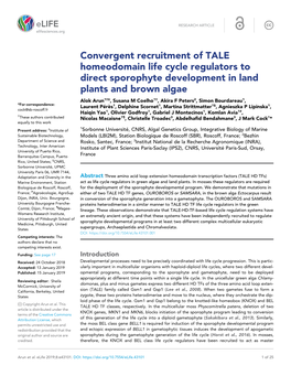 Convergent Recruitment of TALE Homeodomain Life Cycle Regulators