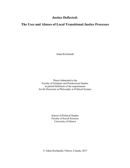 The Uses and Abuses of Local Transitional Justice Processes