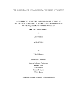 The Segmental and Suprasegmental Phonology of Fataluku (PDF)