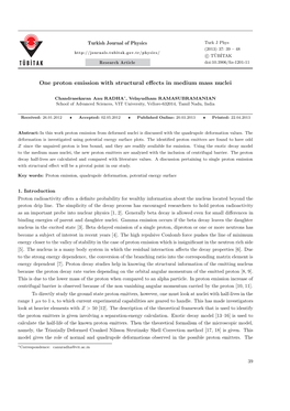 One Proton Emission with Structural Effects in Medium Mass Nuclei